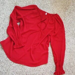 Flowy Red Women's Top